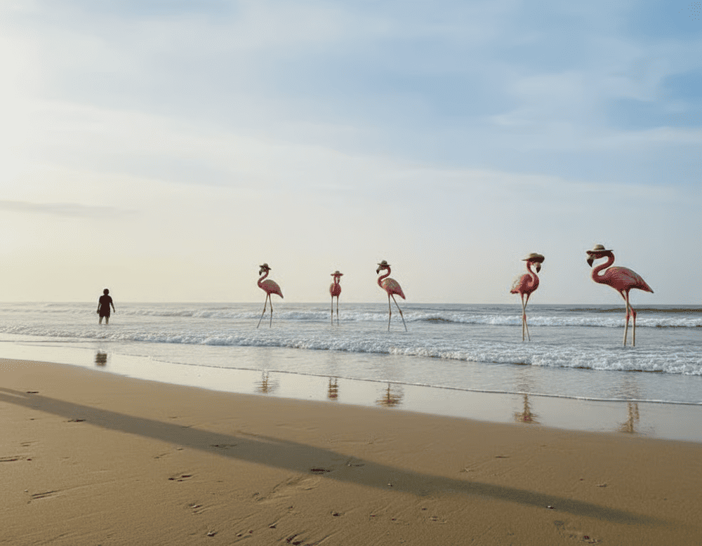 Bờ biển tại khu nghỉ dưỡng Flamingo Hải Tiến